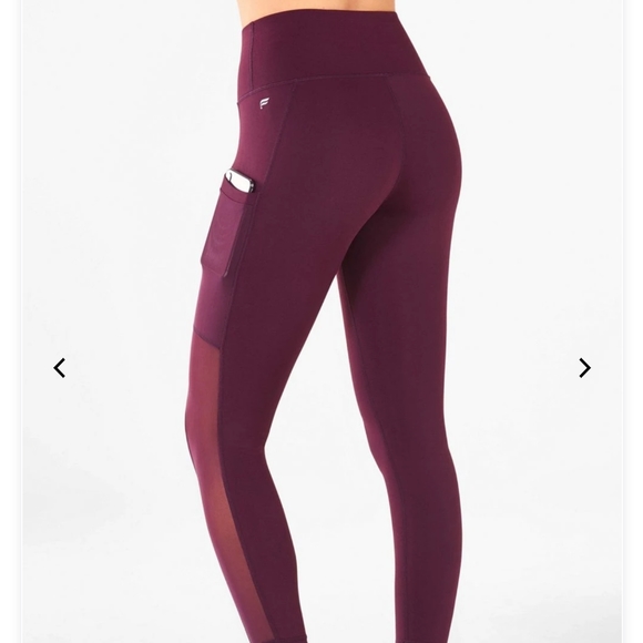 Fabletics Mila Pocket Capri, Burgundy - Picture 4 of 7